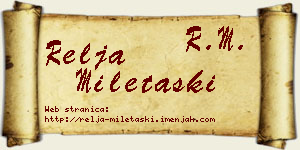 Relja Miletaški vizit kartica